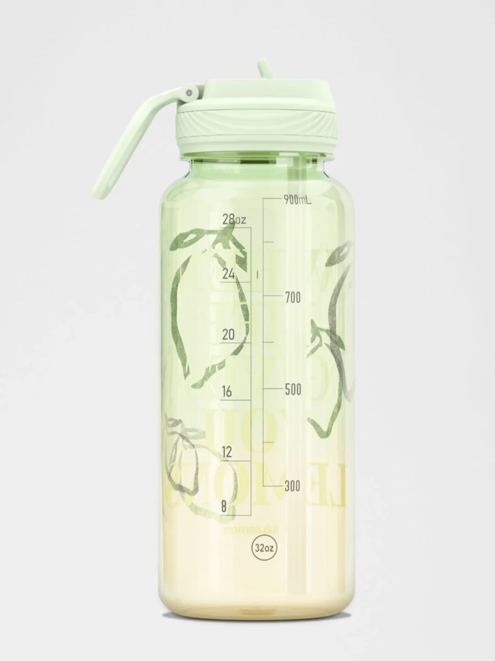 Lululemon 32oz Back to Life Water Bottle Straw Lid Lemona Design NWT